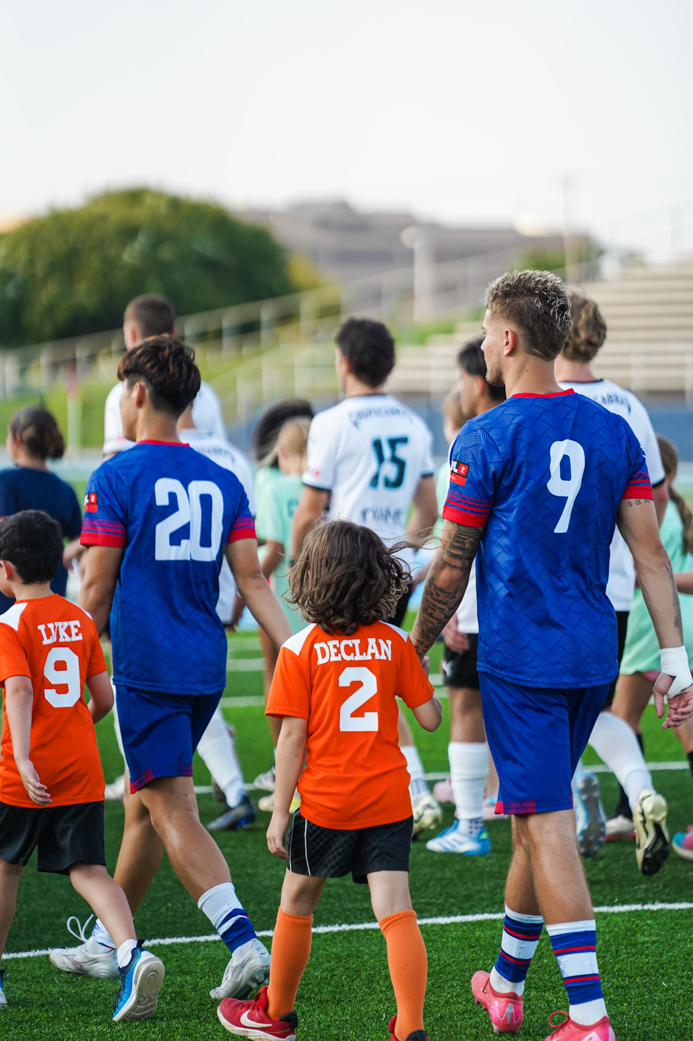 Soccer game action